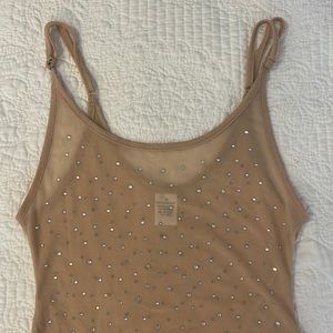 Pink Sheer Sequined Bodysuit, Medium, Forever 21